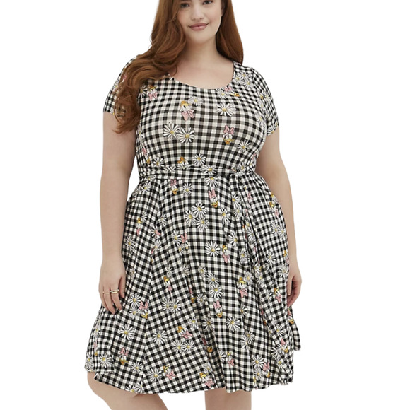 Torrid NWT Disney Mickey & Friends Tie-Front Dress Super Soft Daisy Duck Size 4X - Picture 3 of 8